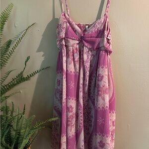 Free People Pink and White Casual Dress